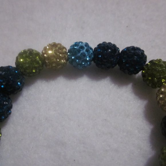Multi Color Pave Bling Stretch Bracelet. - Picture 2 of 4